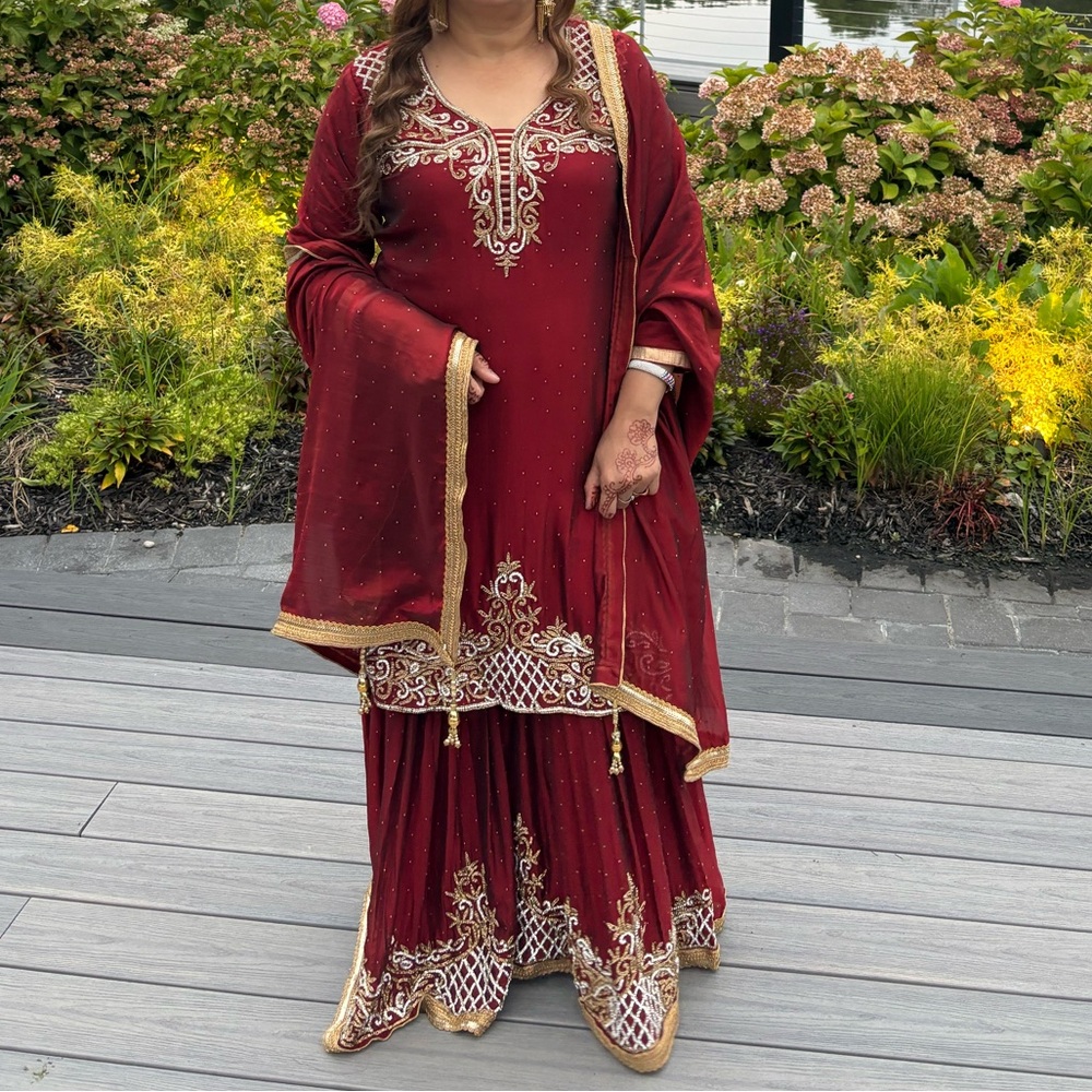 Red and Gold Gharara